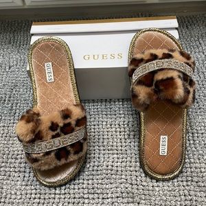 Guess slides never worn animal print